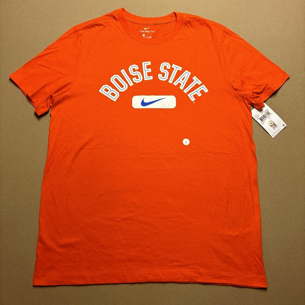 NEW Large Nike Boise State Broncos Shirt T-shirt Orange Mens Size L Tee NWT